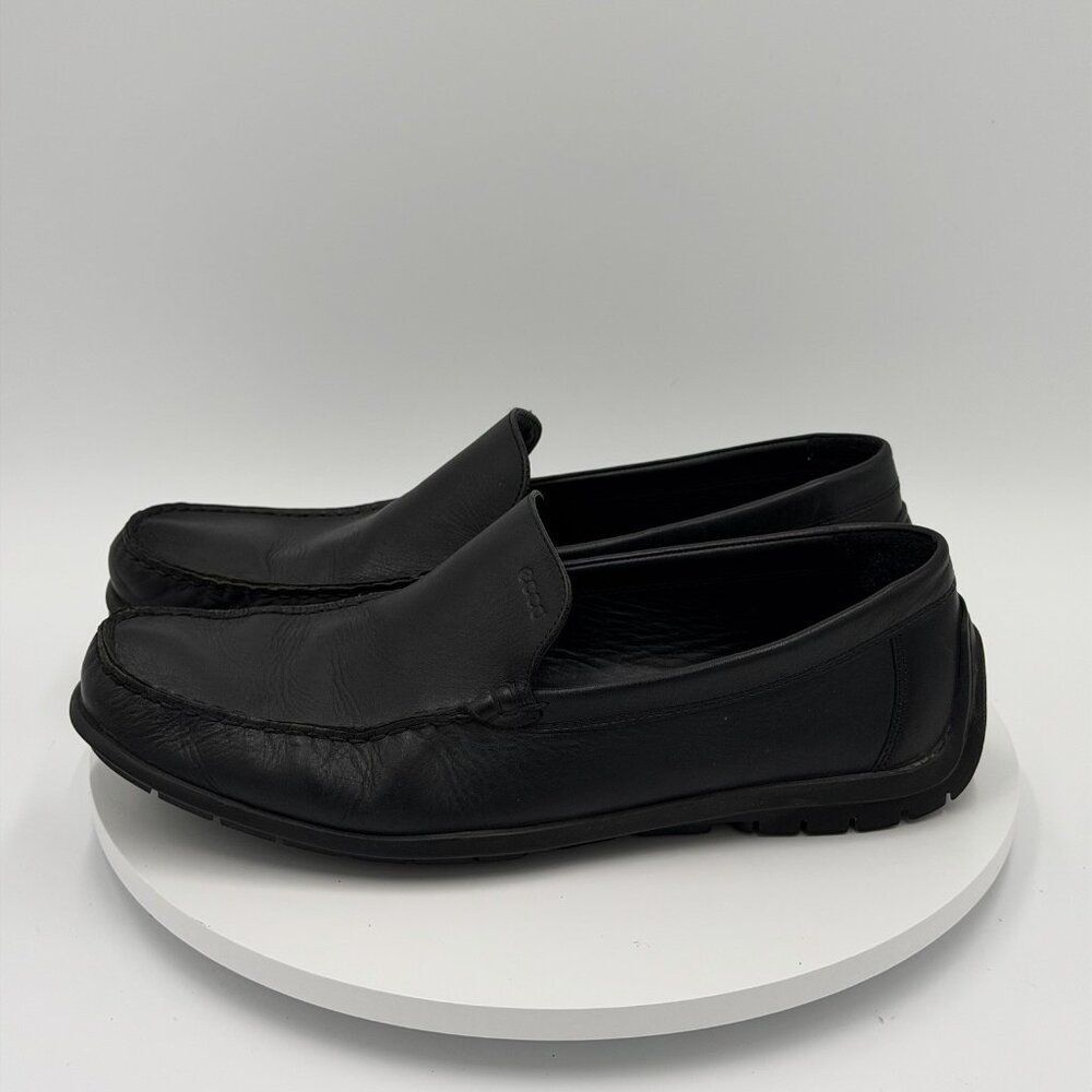 Ecco Black Leather Slip-On Loafers
